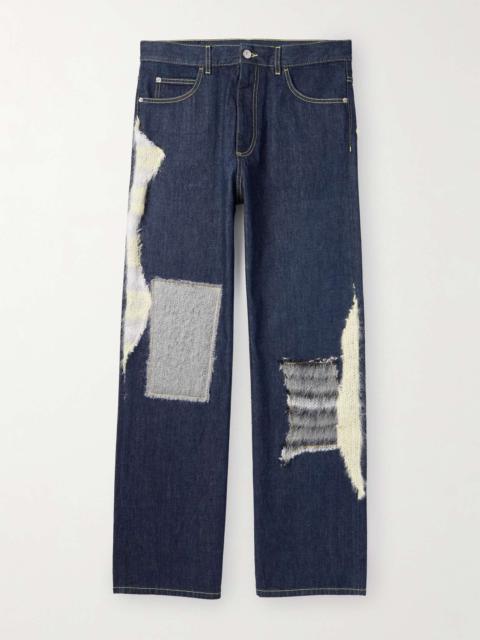 Marni Straight-Leg Mohair-Blend Trimmed Jeans