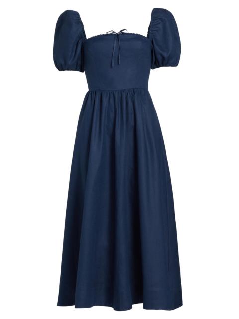 Reformation Women's Marella Linen Midi-Dress - Danube