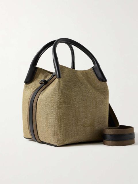 Loro Piana Bale leather-trimmed canvas shoulder bag