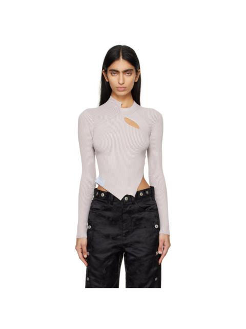 FENG CHEN WANG Gray Asymmetrical Sweater