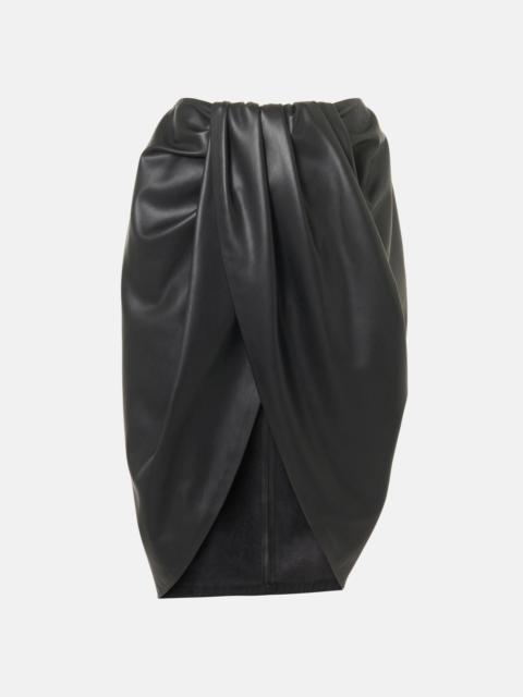 Stella McCartney Draped faux leather midi skirt