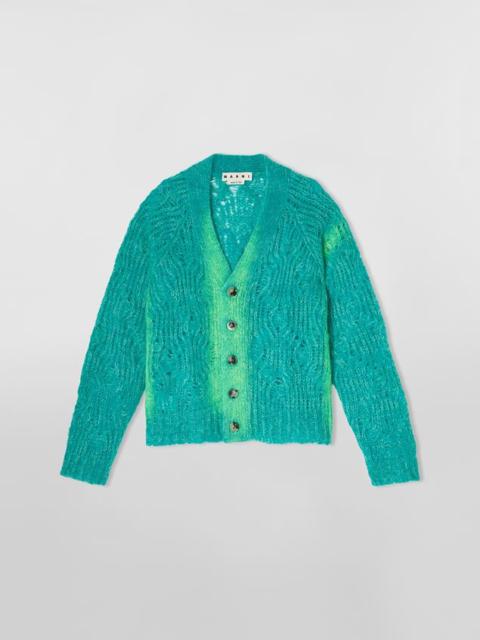 Marni MOHAIR CARDIGAN WITH BUTTONING AND SLEEVES CONTRAST-SPRAYED