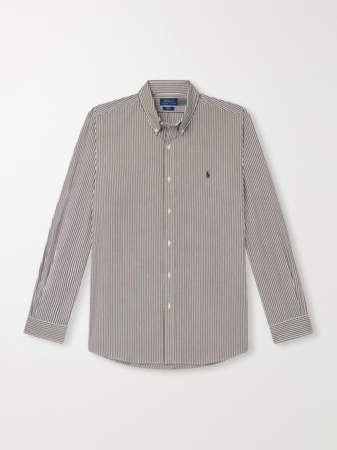 Polo Ralph Lauren Logo-Embroidered Striped Cotton-Blend Poplin Shirt