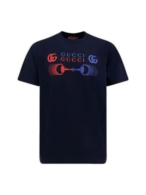 GUCCI Gucci Jersey Di Cotone Stampato 25 'Blue Navy' 796395-XJHC9-4794