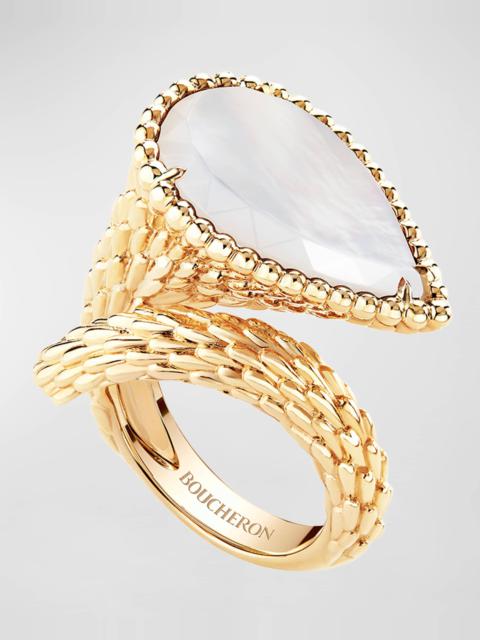 Boucheron Serpent Boheme 18K Yellow Gold Mother-of-Pearl Ring