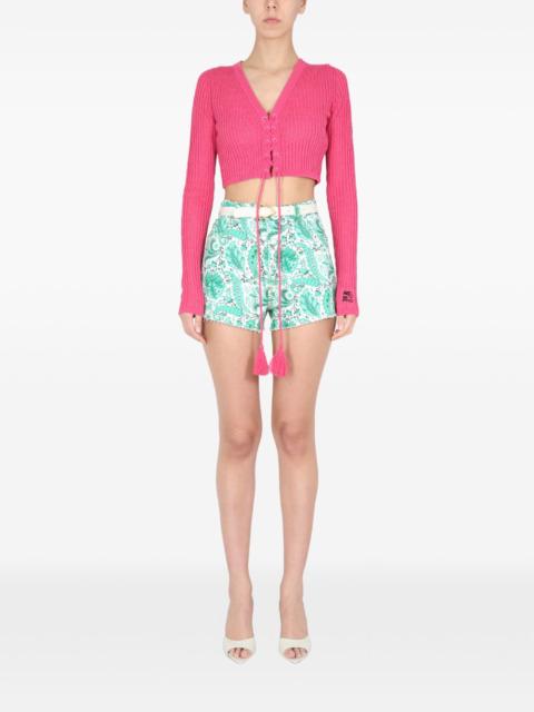 Etro lace-up V-neck sweater