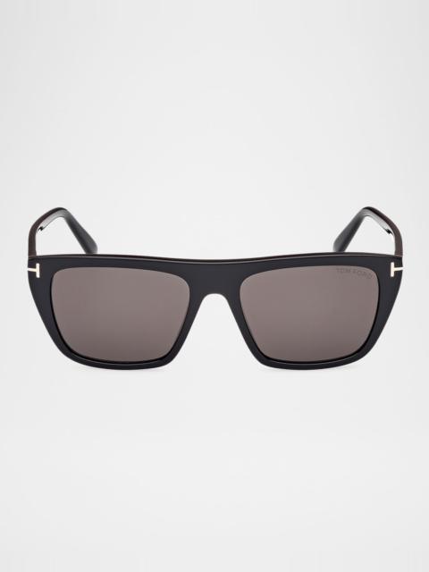 TOM FORD Men's Aslan Acetate Rectangle Sunglasses