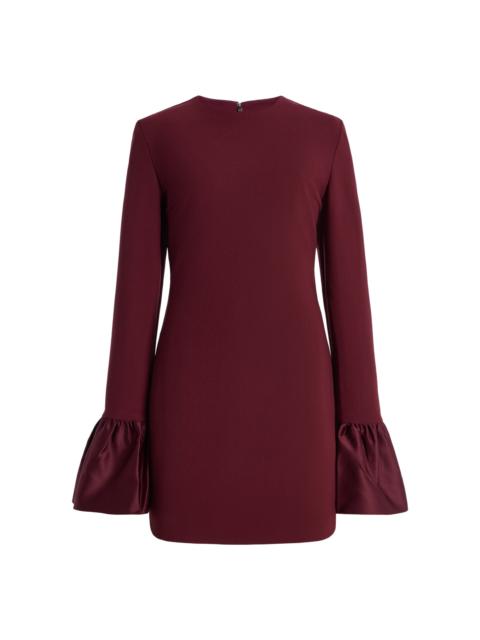 ROTATE Satin-Trimmed Crepe Mini Dress burgundy