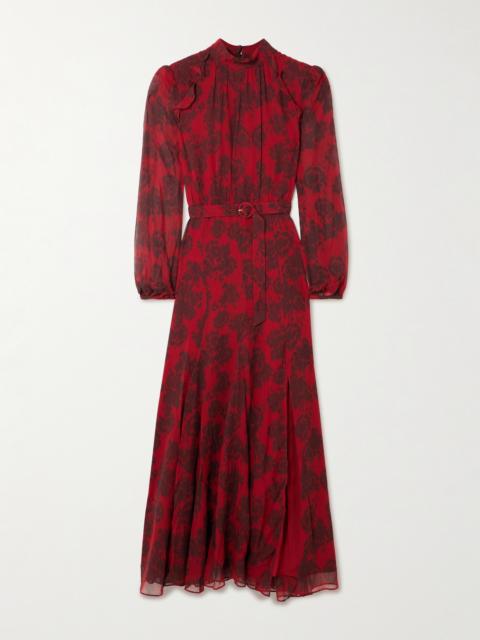 SALONI Jacqui-b Printed Silk Crepe De Chine Maxi Dress