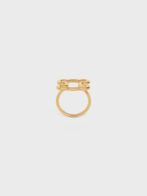 CELINE Triomphe Frame Large Ring in Brass with Gold Finish