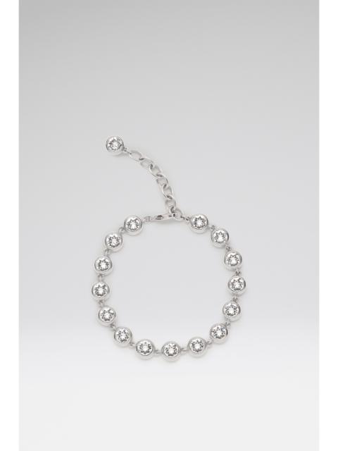 Amina Muaddi IRIS ANKLET WHITE CRYSTALS AND SILVER BASE