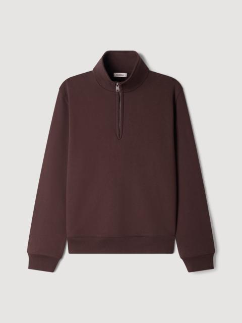 Sandro HALF ZIP COTTON SWEATSHIRT