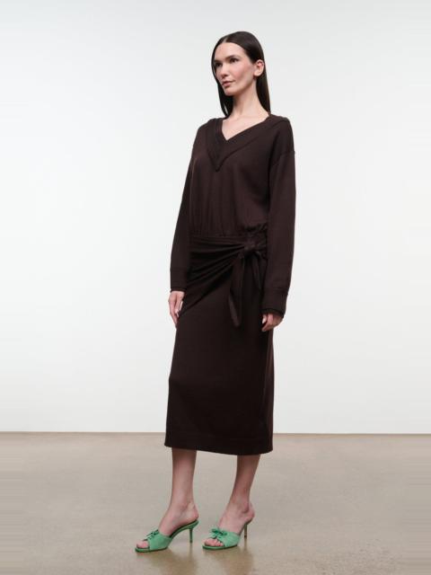 STAUD STAUD NORMAN SWEATER DRESS DARK OAK