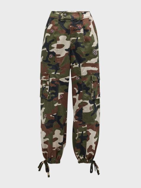 Cinq à Sept Love Camo Zola Embellished Twill Pants