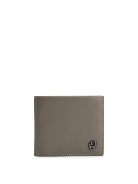 BOSS LEATHER CARD HOLDER WITH DOUBLE B MONOGRAM