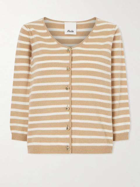 Allude Striped Cashmere Cardigan