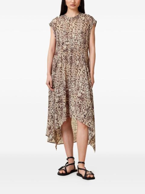ALLSAINTS leopard print asymmetric dress