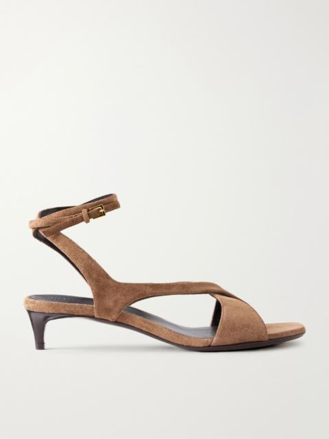 KHAITE Liria suede sandals Beige
