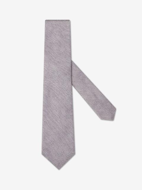 CORNELIANI Jacquard silk tie with blue floral design