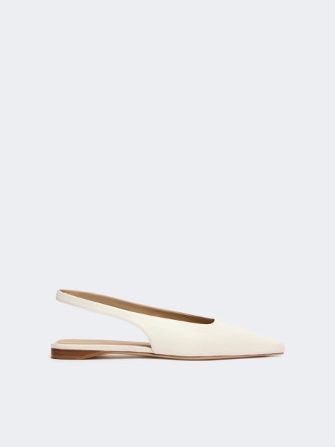 Max Mara MANNA Nappa leather flat slingbacks - IVORY