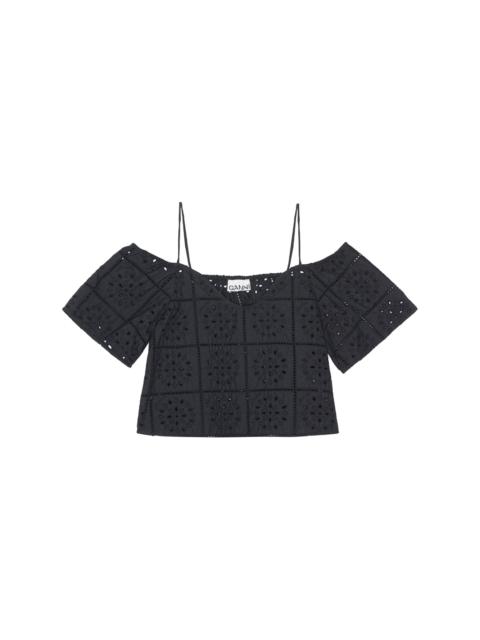 broderie anglaise cropped top