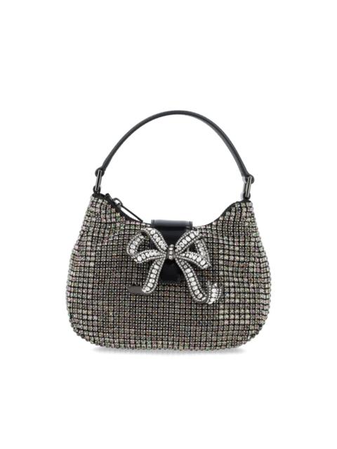 self-portrait Multi Rhinestone Crescent micro bag