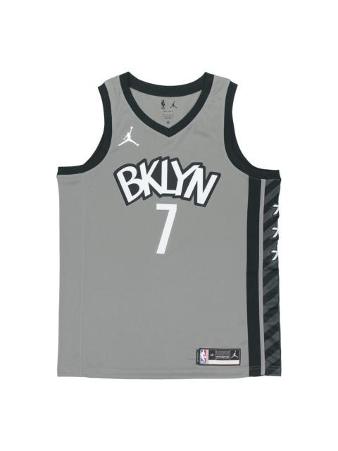 Jordan Air Jordan NBA Sports Basketball Vest 2020 Season Brooklyn Nets Durant 7 Jersey Gray CV9469-005