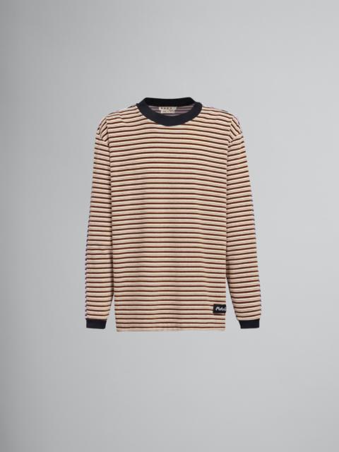 Marni STRIPED VELOUR LONG-SLEEVED T-SHIRT