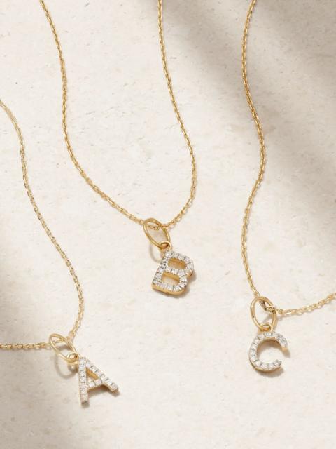 MATEO Initial 14-karat gold diamond necklace Gold