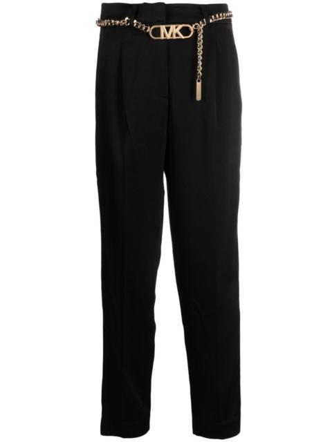 MICHAEL KORS logo-plaque high-waist tapered trousers