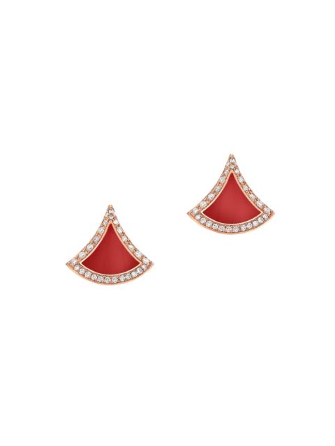 BVLGARI Women's Divas' Dream 18K Rose Gold, Pink Carnelian & 0.10 TCW Diamond Earrings - Pink Gold