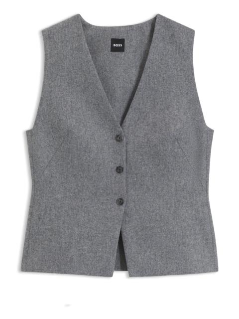 BOSS SLIM-FIT VEST IN MELANGE FLANNEL