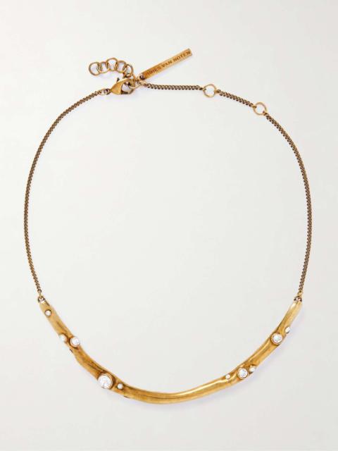 Dries Van Noten Gold-tone crystal-embellished necklace