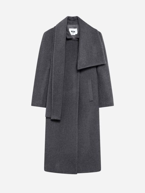 MSGM Wool blend coat with scarf