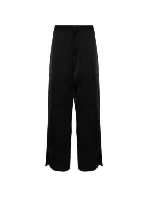 straight-leg twill trousers