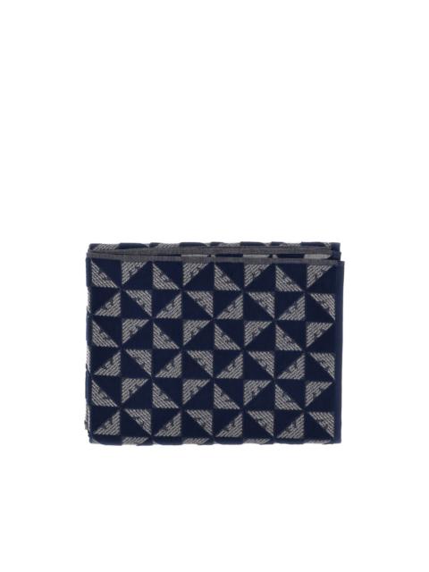 EMPORIO ARMANI logo-jacquard beach towel