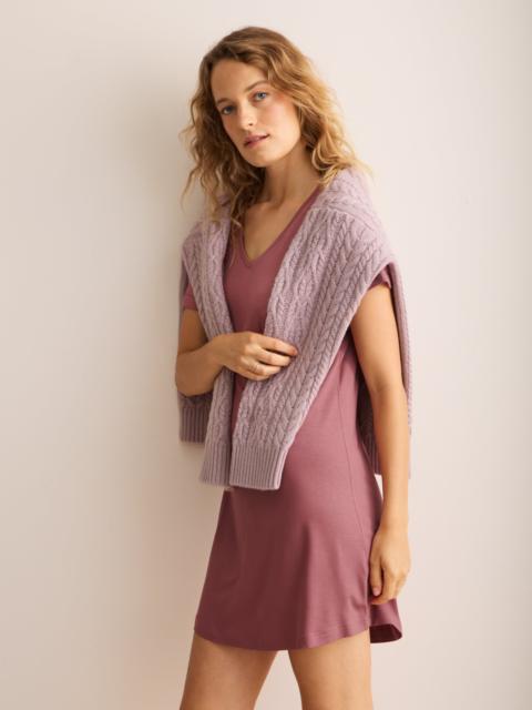 Derek Rose Lara Micro Modal V-Neck Nightdress Dusty Rose