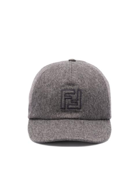 FENDI logo-embroidered wool cap