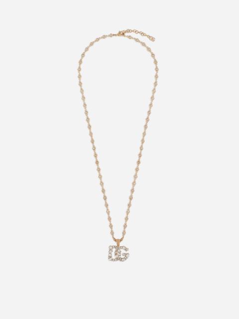 Dolce & Gabbana Necklace with rhinestone-detailed DG logo