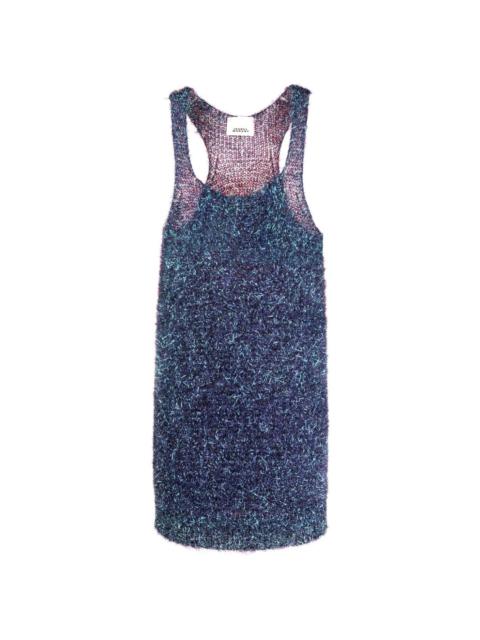 tinsel-embellished knitted minidress