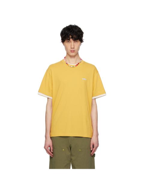 AFTER PRAY Yellow Crepe Layered T-shirt