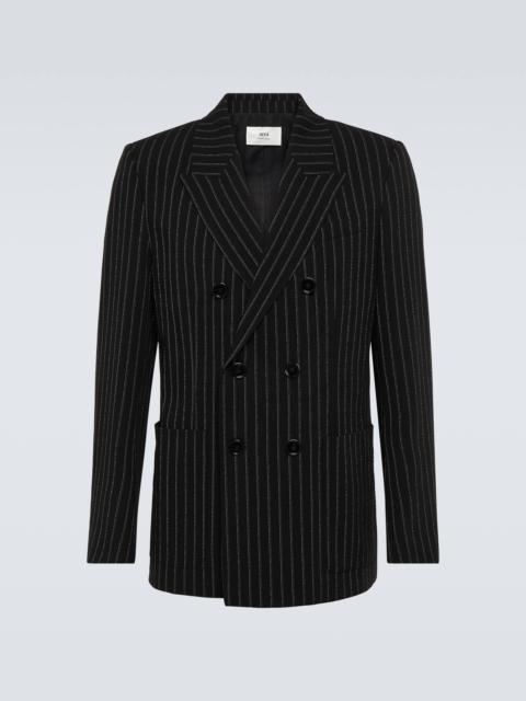 AMI Paris Pinstripe double-breasted wool blazer