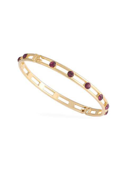 Dolce & Gabbana Women's Goldtone & Glass Crystal Logo Bangle - Gold