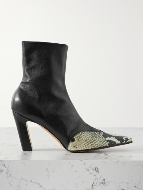 KHAITE Nevada Leather Ankle Boots