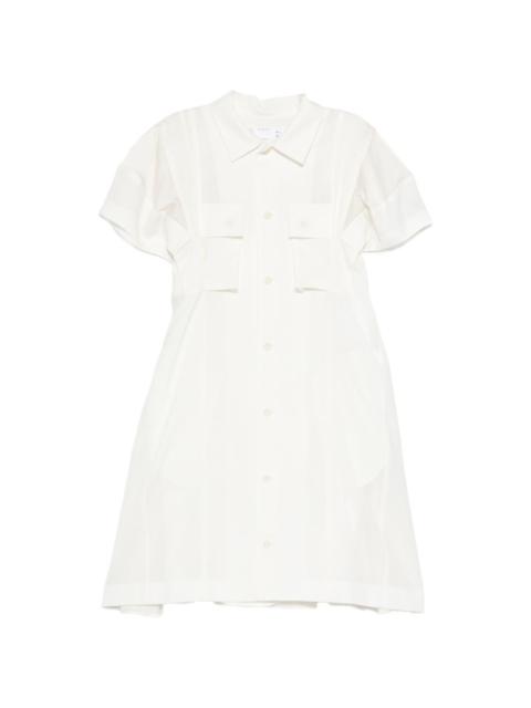 sacai panelled shirt mini dress