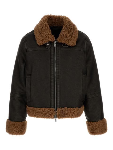 STAND STUDIO shearling-trimmed faux-fur jacket