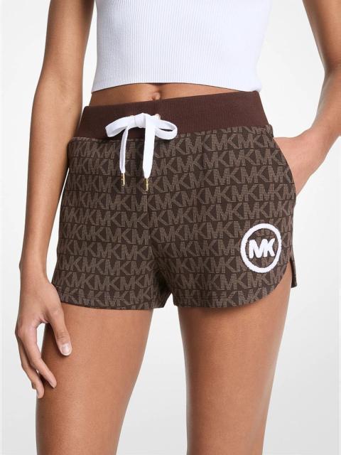 MICHAEL KORS Logo Print Cotton Blend Shorts