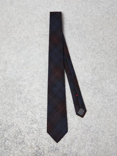 Brunello Cucinelli Wool, cashmere and silk tartan flannel tie