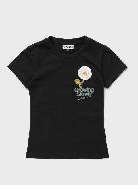 GANNI Basic Cotton Jersey Baby Fit Crochet Patch