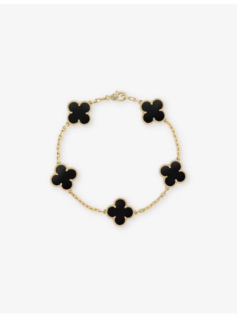 Van Cleef & Arpels Vintage Alhambra yellow-gold and onyx bracelet